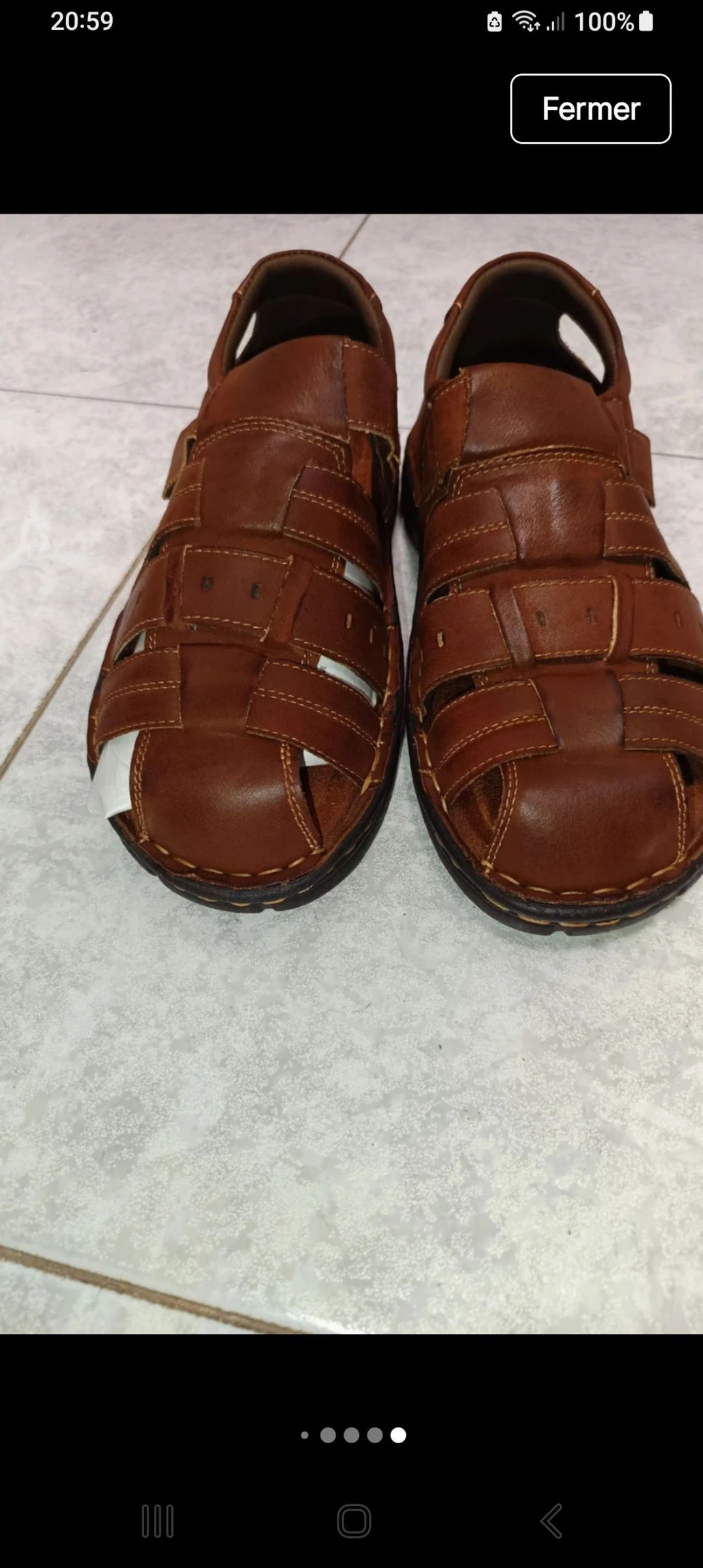 Heren lederen sandalen maat 39 uitstekende staat – photo 3